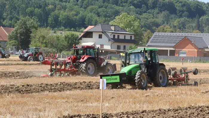 Bei brütender Hitze verausgabten sich die jungen Landwirte beim Landesentscheid Pflügen in Hatzendorf