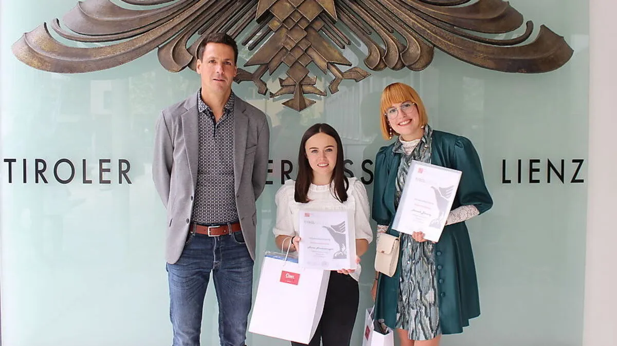 Manuel Geiler (Fachlehrer),  Anna Lena Niederwanger, Hannah Blassnig  