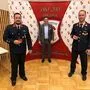 Kommandant Benjamin Hanschitz, Bürgermeister Markus Lakounigg, Kommandant-Stellvertreter Armin Eberle (von links)