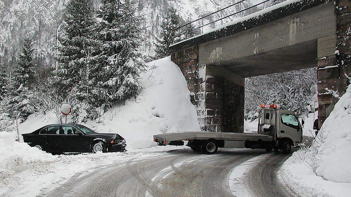 Unfallträchtig: die Martauer Bahnbrücke beim Zwölfer Wächter zwischen Eisenerz und Hieflau