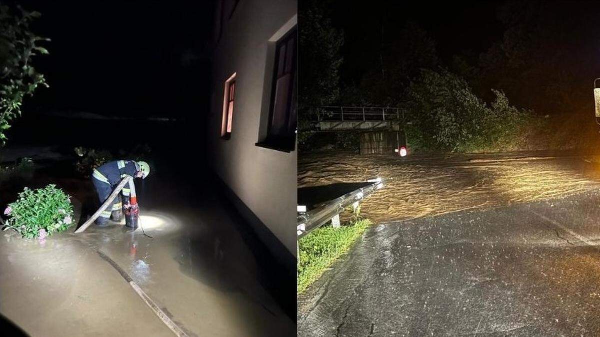 Keller und Straßen in Hüttenberg waren überflutet