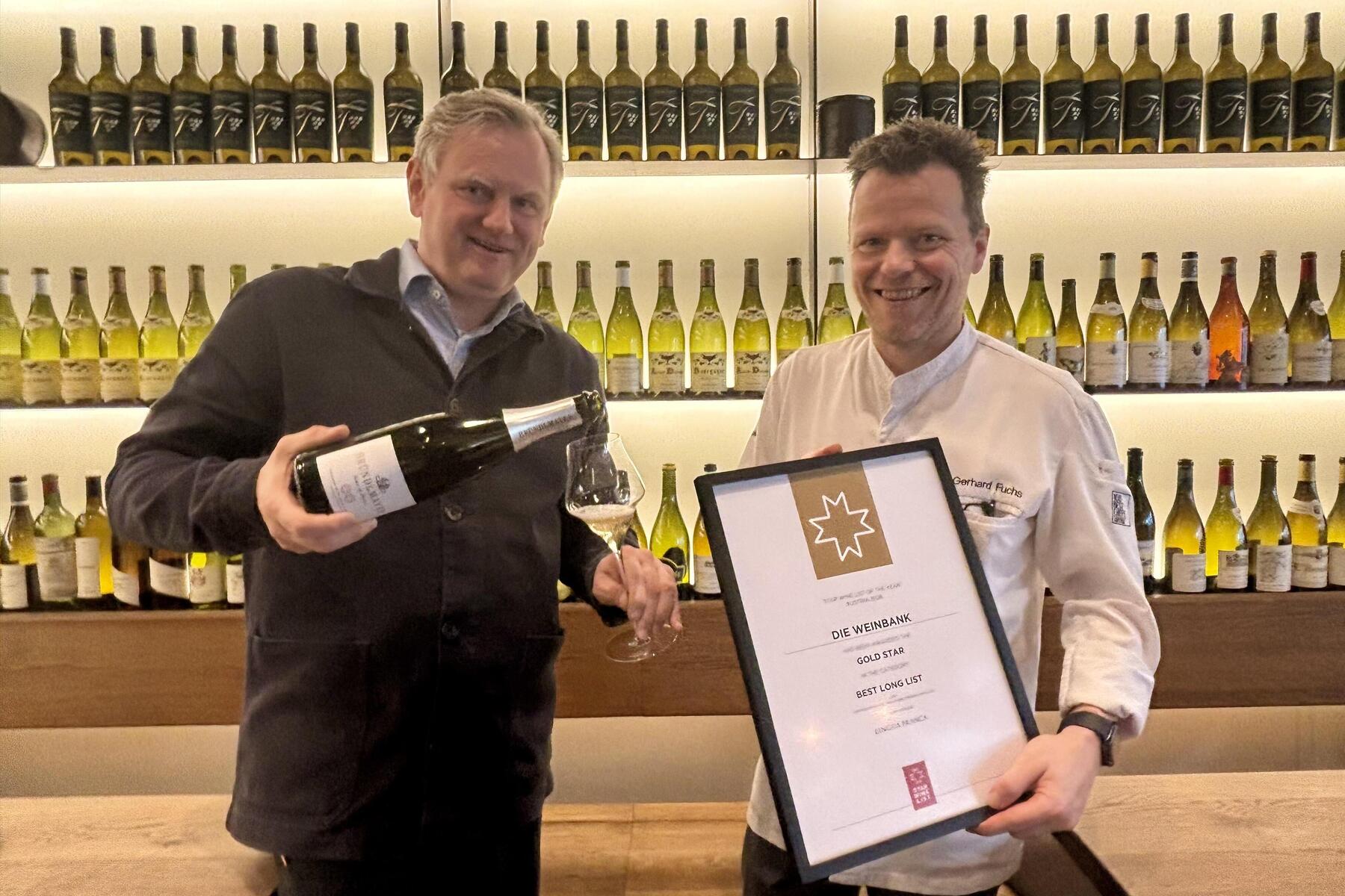 Weinbank holt internationalen Gold-Star für ihre Weinkarte