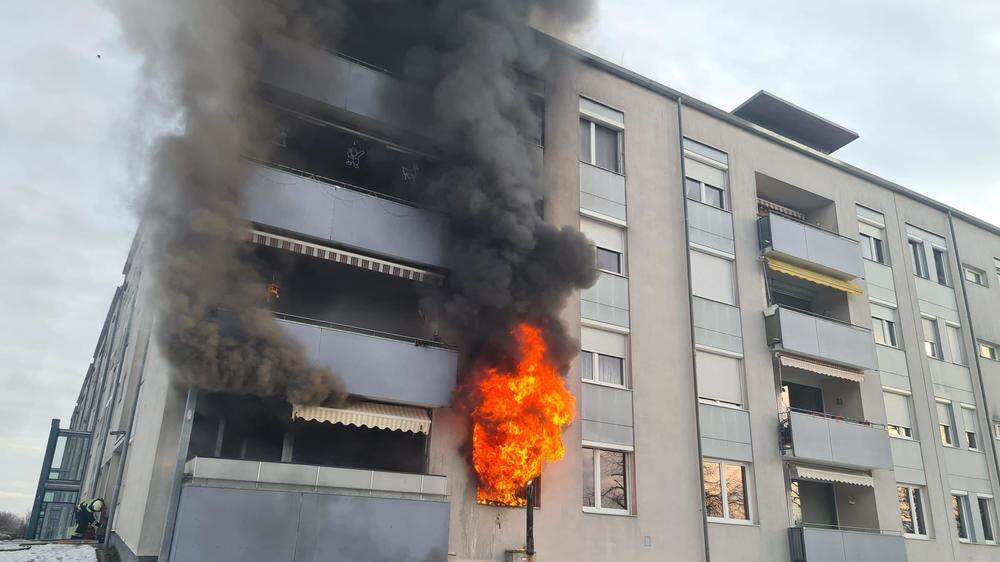 Brand in Mehrparteienhaus in Welzenegg in Klagenfurt
