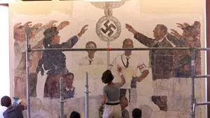 Restaurierung der Fresken des Künstlers Switbert Lobisser im Sitzungssaal des Kärntner Landtags