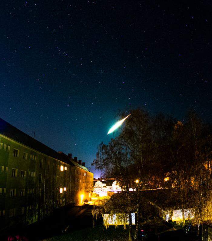 Der Feuerball von Weiz aus gesehen