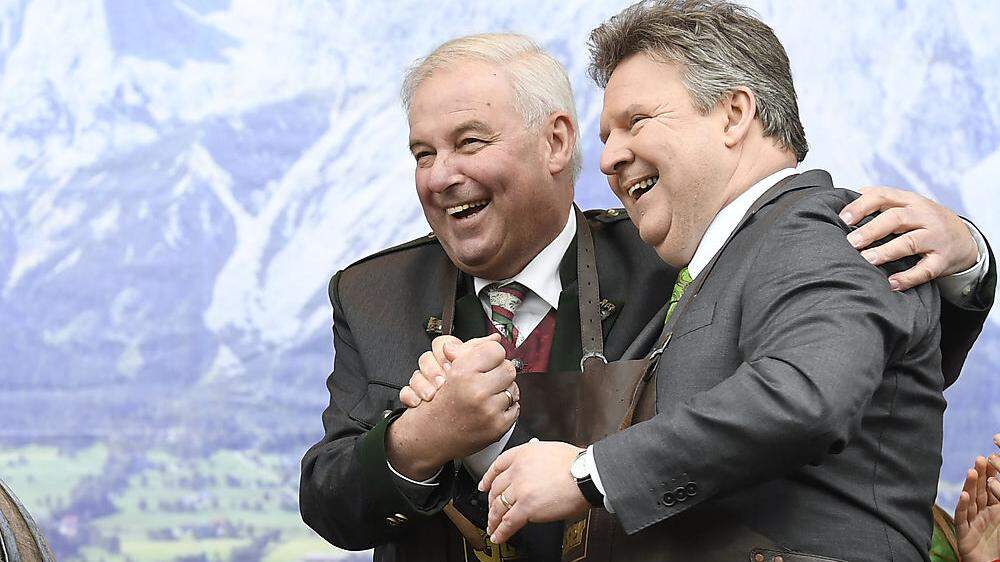 LH Hermann Schützenhöfer und der Wiener Bürgermeister Michael Ludwig bei der Eröffnung des Steiermark-Frühlings 2019 in Wien