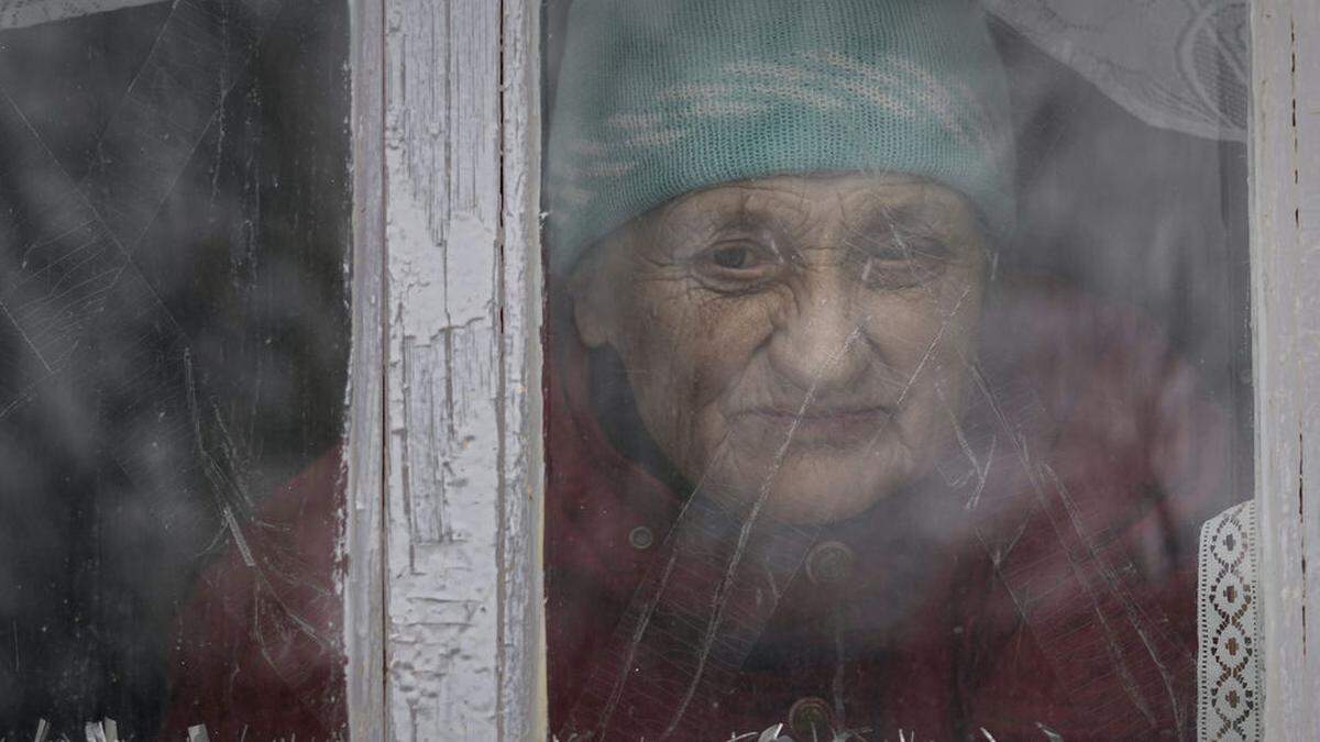 Eine Bewohnerin der Ostukraine 