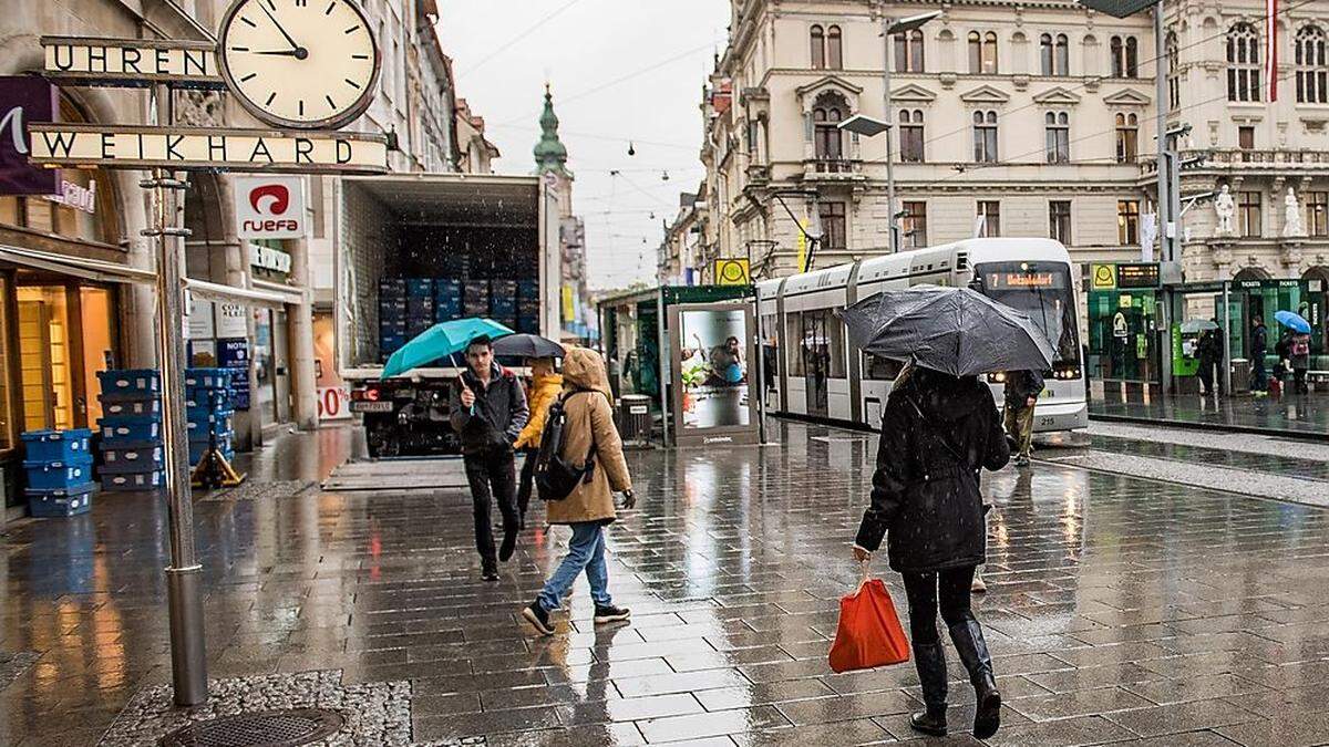 Ab Sonntagnacht soll der Regen in Graz den Ton angeben. Mit Dienstag wird es aber freundlicher