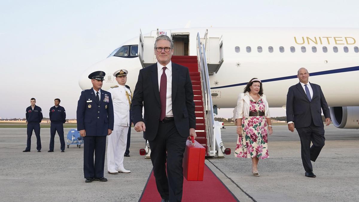 Keir Starmer bei seiner Ankunft in den USA