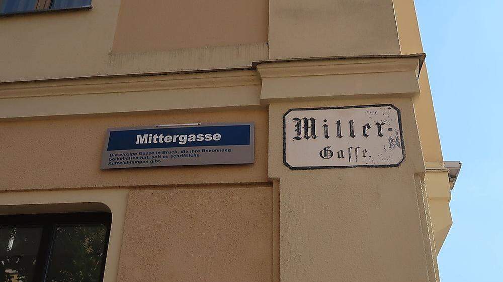 Ort des Geschehens: Die Mittergasse in der Brucker Innenstadt