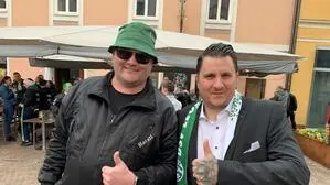 Vor dem Cup-Halbfinale gegen Rapid: „Alte Garde“-Chef Horst Gessl mit dem scheidenden DSV-Obmann Mario Bichler
