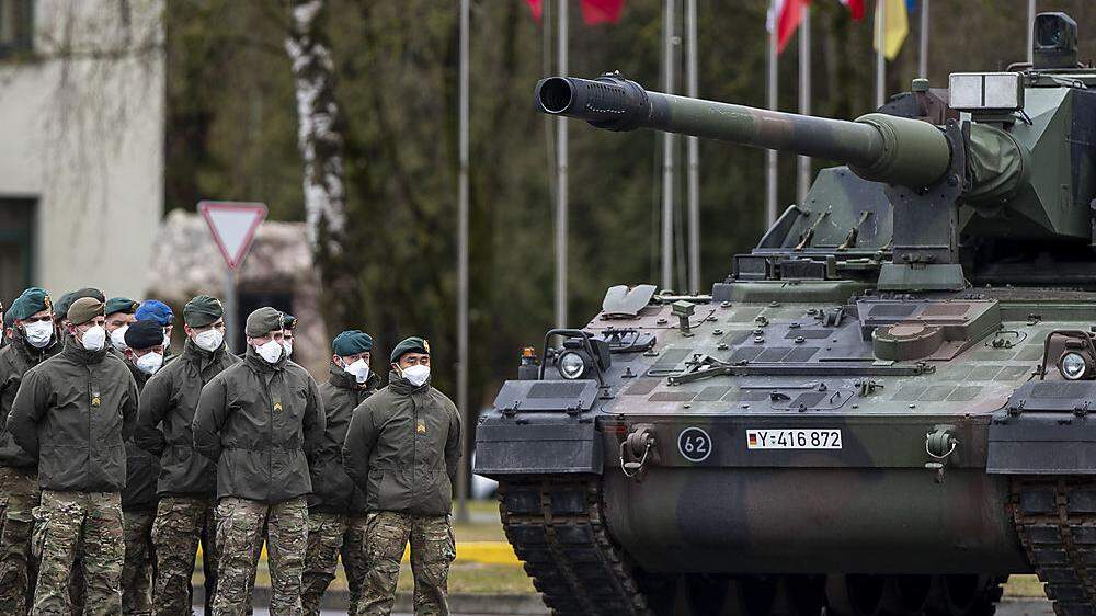 Deutsche Soldaten auf einem Nato-Stützpunkt in Vilnius, Litauen