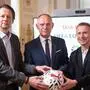 vlnr.: Sportdirektor Peter Schöttel (ÖFB), Innenminister Gerhard Karner und Präsident Klaus Mitterdorfer (ÖFB) im Rahmen einer PK des BMI und ÖFB zu Sicherheitsvorkehrungen bei der EM in Deutschland.