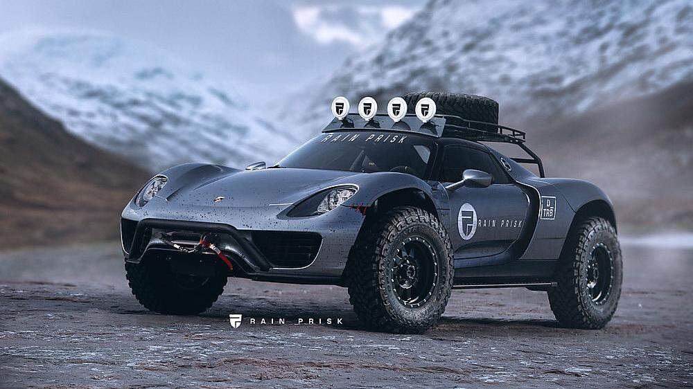 Im Photoshop kennt die Fantasie keine Grenzen: ein Porsche 918 fürs Gelände