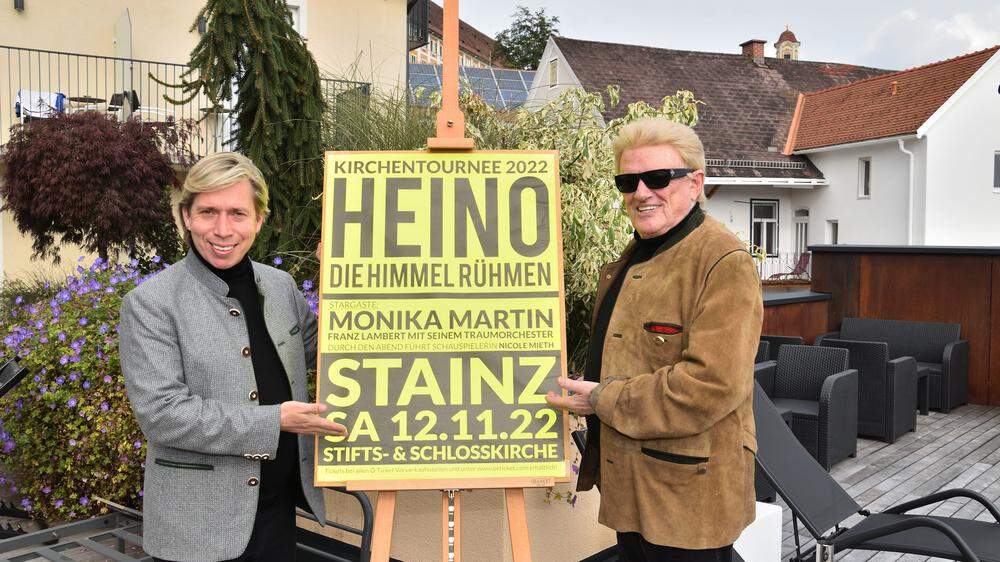 Heino und sein Manager Helmut Werner rührten im Stainzerhof die Werbetrommel für das Konzert in Stainz