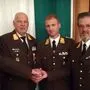 Engelbert Huber (r.) mit dem neuen Führungsduo Christian Leitgeb (2.v.r.) und Klaus Gehr (2.v.l) sowie Reinhard Leichtfried vom Landesfeuerwehrverband