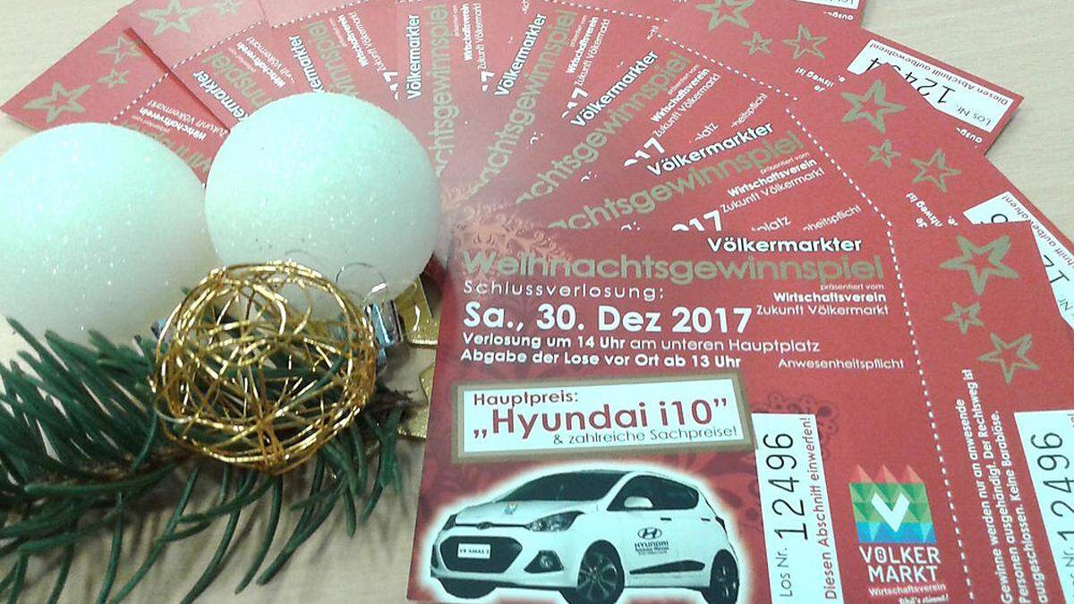 Am Samstag wird der Hauptpreis des Weihnachtsgewinnspiels, ein Hyundai, ausgelost