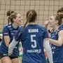 KLAGENFURT,AUSTRIA,01.MAR.25 - VOLLEYBALL - AVLW, Austrian Volley League Women, ATSC Wildcats Klagenfurt vs UVC Graz. Image shows the rejoicing of ATSC Kelag Wildcats Klagenfurt.  
Photo: GEPA pictures/ Matthias Trinkl