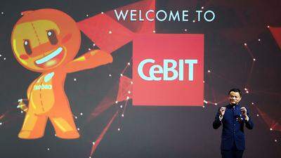 Alibaba-Gründer Jack Ma bei der der Erföffnung der Cebit ini Hannover