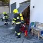 Die Bewohner des Hauses hatten selbst zum Feuerlöscher gegriffen und damit vermutlich Schlimmeres verhinder