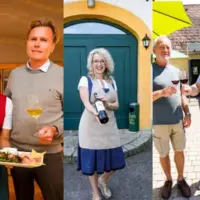 Drei Buschenschanken halten die Kultur in Graz noch hoch. von links: Clara Nemet und Martin Müller, Gerlinde Pölzer sowie Konrad Pölzer senior und junior
