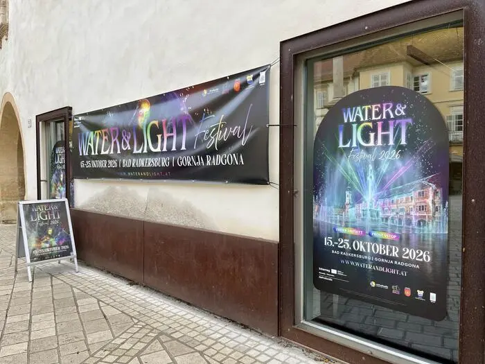 Für das Water & Light Festival wird ordentlich die Werbetrommel gerührt