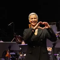 Maria Kalesnikava bei der Würdigung in der List-Halle