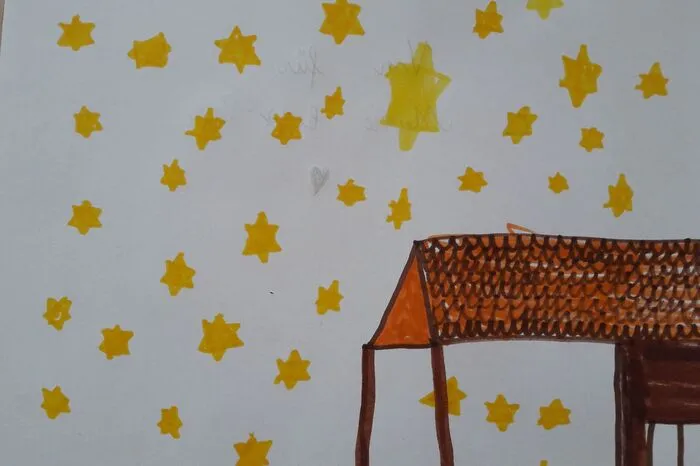 Marie Roßbacher (8) aus Pernegg hat sich Gedanken über Weihnachten gemacht. Auf die Frage, warum die Menschen keine Gesichter haben, sagt sie: „Wir wissen ja nicht genau wie die damals alle dreingeschaut haben.“