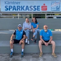 Sabrine Puggl (hinten links), Daniela und Andreas Wadler sowie Michael Schüssler (vorne rechts) werden bei der Jahreshauptversammlung des Wolfsberger Schwimmvereines am 24. August geschlossen zurücktreten