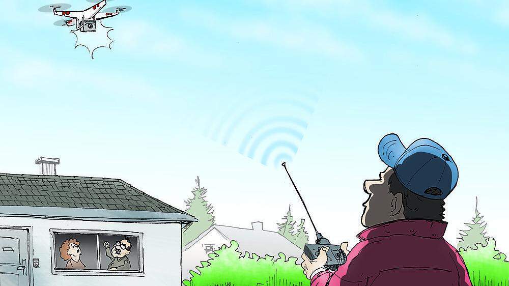 Flucht vor der Drohne: Weil sich der Mann „beobachtet“ gefühlt hat, ist er in das Haus gegangen!