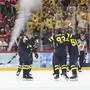 STOCKHOLM,SWEDEN,10.MAY.25 - ICE HOCKEY - IIHF Ice Hockey World Championship 2025, group stage, Sweden vs Austria. Image shows the rejoicing of SWE.
Photo: GEPA pictures/ Matic Klansek