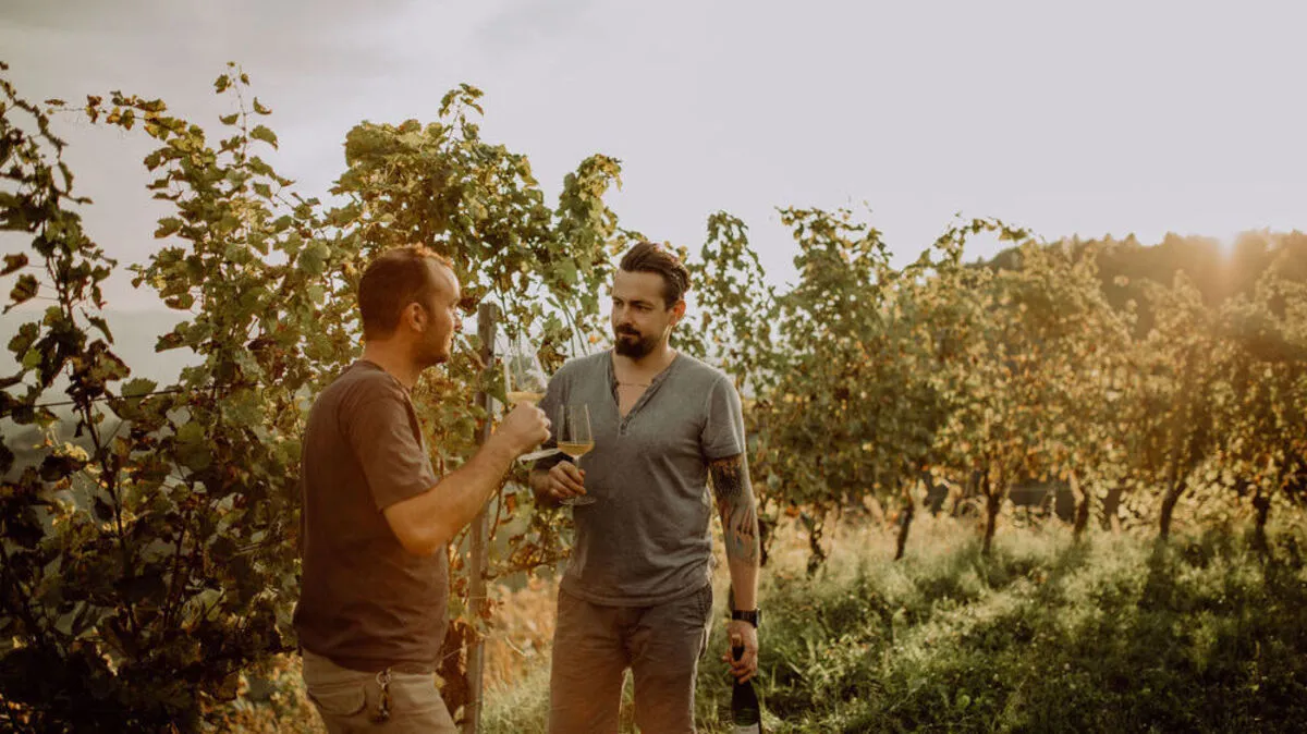 Gemeinsames Projekt Kupferdachl-Koch Daniel Edelsbrunner  und Naturweinbauer Hartmut Aubell 
