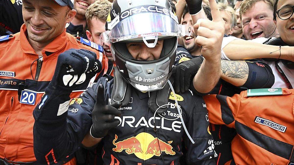Sergio Perez feierte den Sieg.