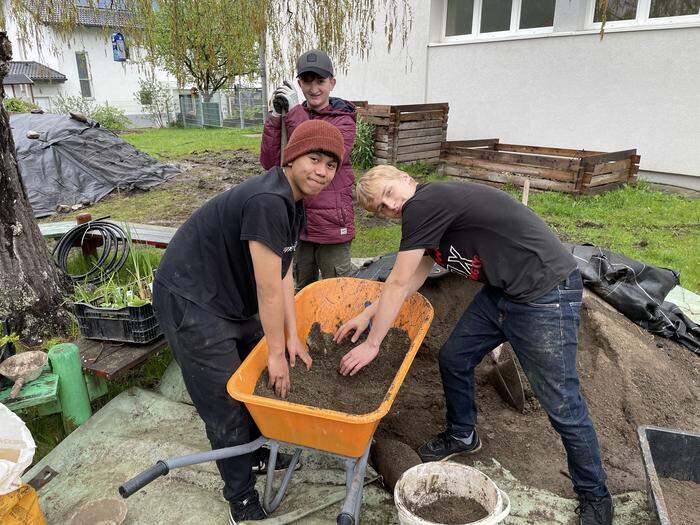 Daniel, David und Marcel sind für die richtige "Misch" verantwortlich 