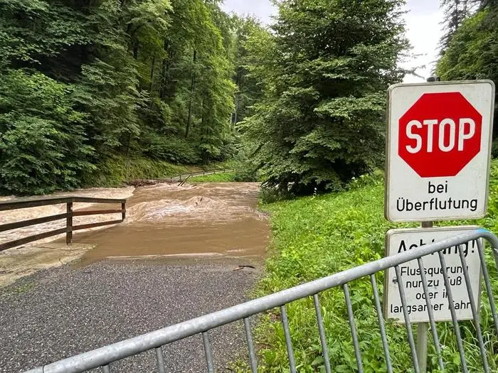Sperre des Radwegs in der Feistritzklamm am Samstag