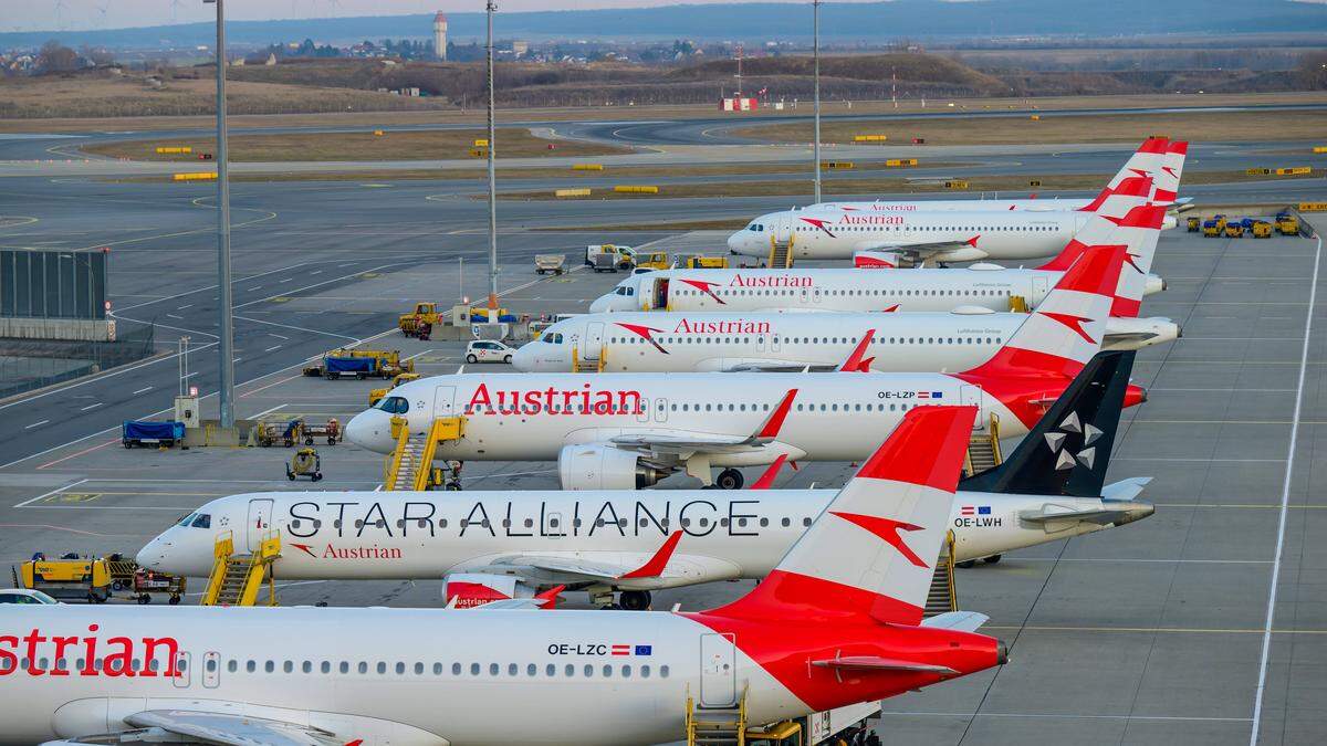 Die Flugzeuge der AUA bleiben auf dem Boden