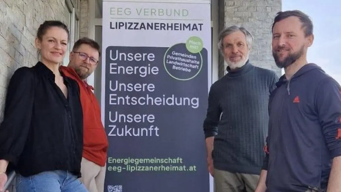 Der Vorstand des EEG-Verbunds Lipizzanerheimat: Cornelia Desimini, Andreas Körbisch, Christian Bader, Michael Kaindl