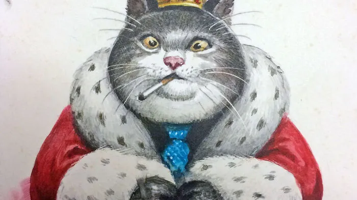 Bis zum 9. Februar 2020 feiert das Karikaturmuseum mit der ersten Retrospektive nach seinem Tod 2016 den Satiriker Manfred Deix, der 2019 70 Jahre alt geworden wäre. Zu sehen u.a. "Basil der Katzenkönig", undatiert.