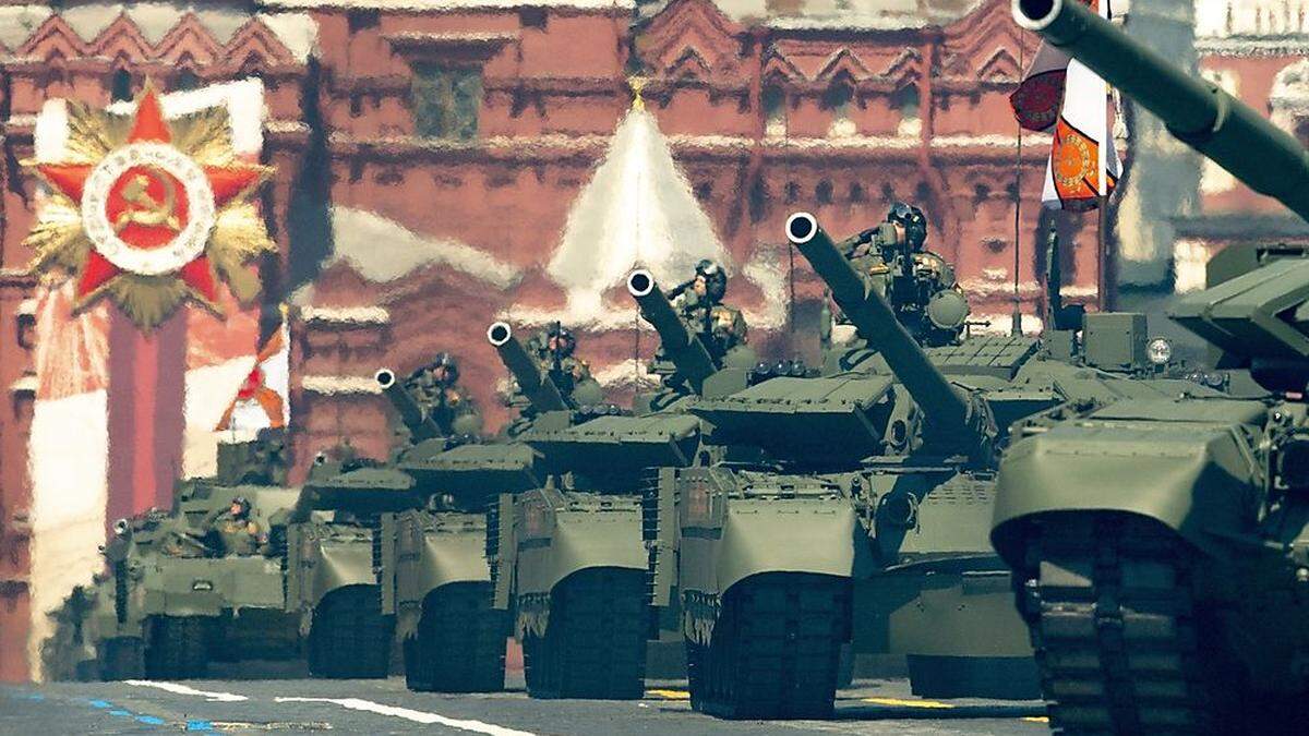 Putin droht erneut mit Atomwaffen. Bild: Militärparade auf dem Roten Platz
