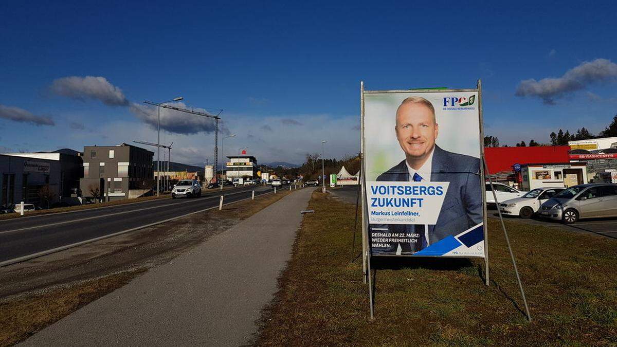 In Söding-St. Johann lacht Markus Leinfellner vom Plakat