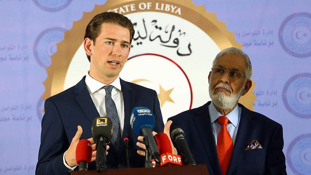 Kurz mit dem Außenminister Libyens, Mohammed Taher Siala