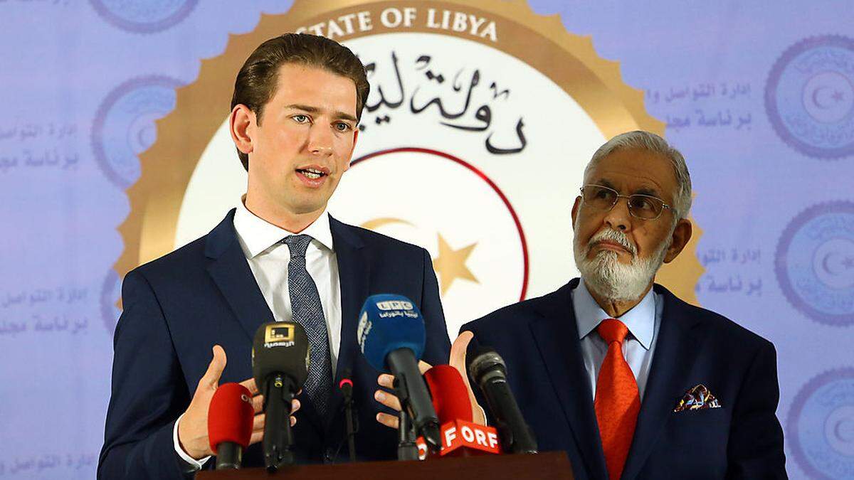 Kurz mit dem Außenminister Libyens, Mohammed Taher Siala