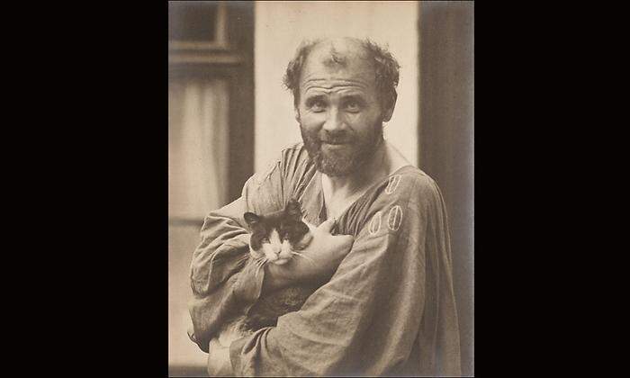 Gustav Klimt mit Katze