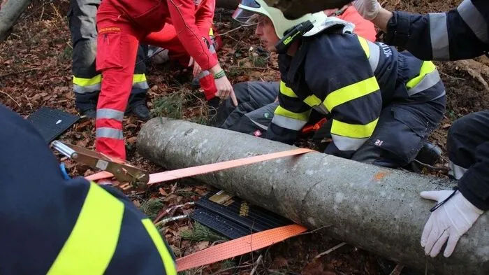 Feuerwehr und Rotes Kreuz befreiten den Mann