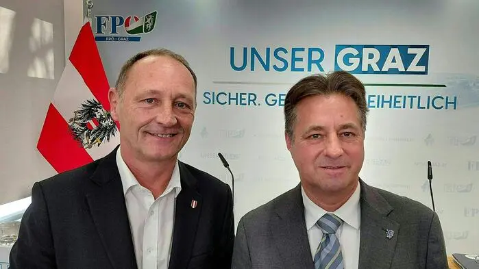 Axel Kassegger und René Apfelknab im Februar bei einer Pressekonferenz