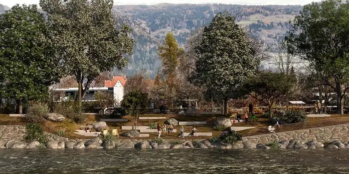 Eine Visualisierung, welche die Isellounge in Lienz zeigt