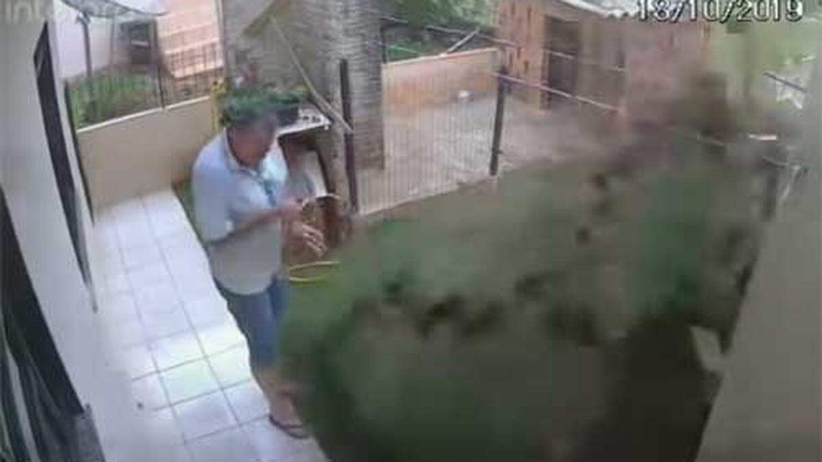 Der 48-jährige Brasilianer überstand die Explosion in seinem Garten unverletzt