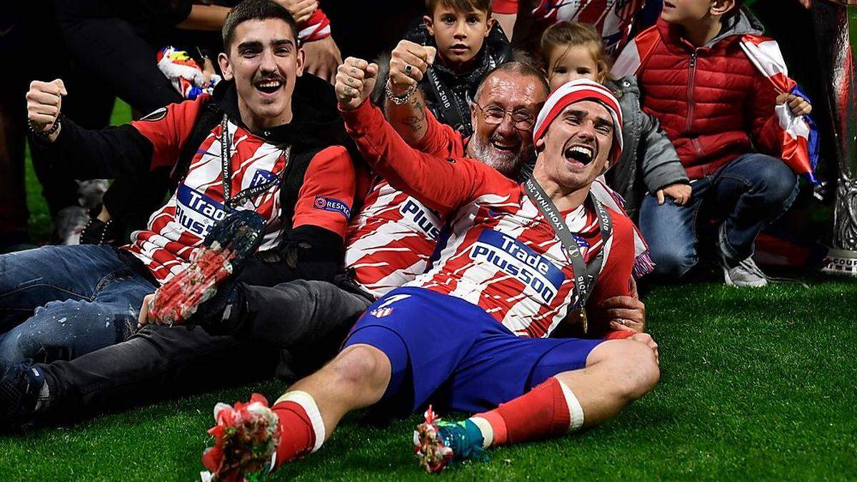 Antoine Griezmann bejubelte den Sieg mit seinem Vater und der ganzen Familie 