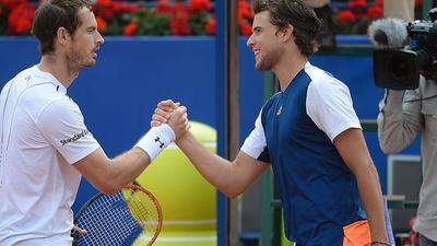 Dominic Thiem (rechts) zog mit einer starken Leistung gegen Andy Murray in das Barcelona-Finale ein