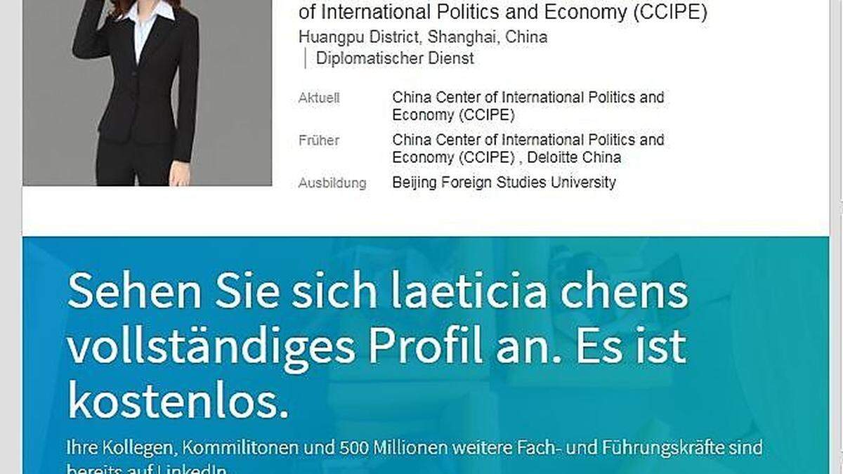 Gefälschtes LinkedIn-Profil: &quot;Laeticia Chen&quot;